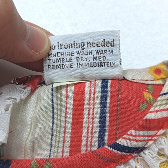 Vintage Montgomery Ward Dress Girls Size 4T Orange Floral Mod Funky - Picture 7 of 7